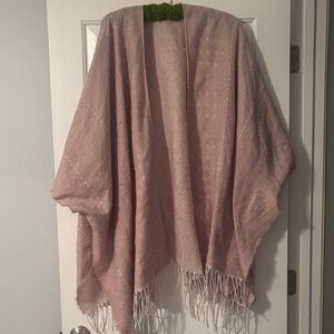Gentle Fawn Blush Knit Wrap with Subtle Texture